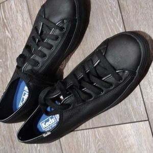 Keds black leather sneakers. Size 10